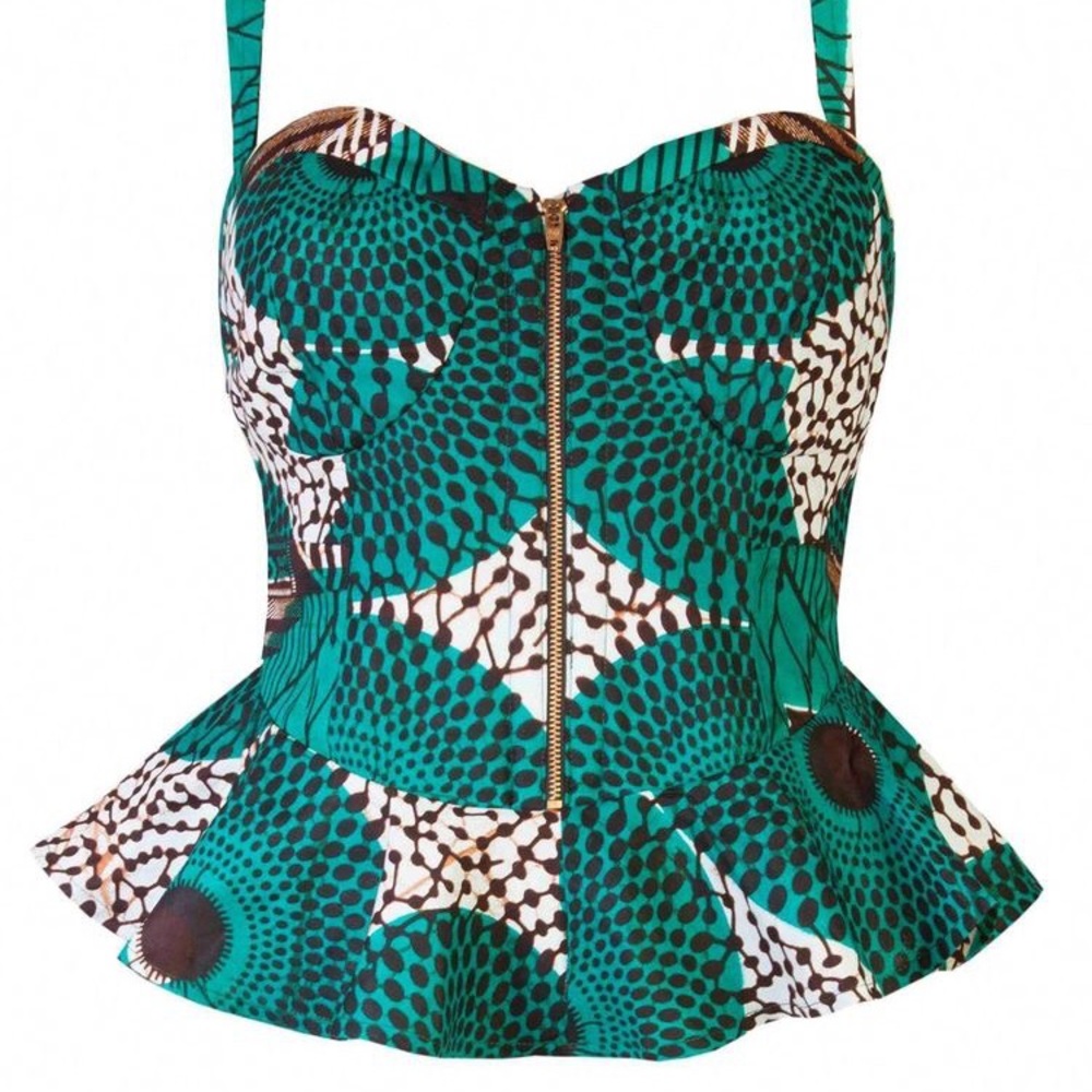 African print peplum top